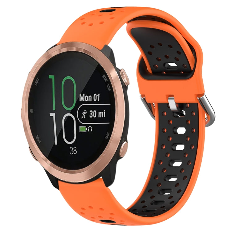 For Garmin Forerunner 645 Music 20mm Breathable Two-Color Silicone Watch Band(Orange+Black) - Watch Bands by PMC TechLife | Online Shopping South Africa | PMC TechLife