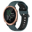 For Garmin Forerunner 645 Music 20mm Breathable Two-Color Silicone Watch Band(Olive Green+Black) - Watch Bands by PMC TechLife | Online Shopping South Africa | PMC TechLife