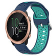 For Garmin Forerunner 645 Music 20mm Breathable Two-Color Silicone Watch Band(Blue+Teal) - Watch Bands by PMC TechLife | Online Shopping South Africa | PMC TechLife