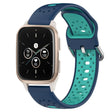 For Garmin Forerunner Sq2 Music 20mm Breathable Two-Color Silicone Watch Band(Blue+Teal) - Watch Bands by PMC TechLife | Online Shopping South Africa | PMC TechLife