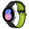 For Samsung Galaxy Watch 5 44mm 20mm Breathable Two-Color Silicone Watch Band(Black+Lime Green) - Watch Bands by PMC TechLife | Online Shopping South Africa | PMC TechLife