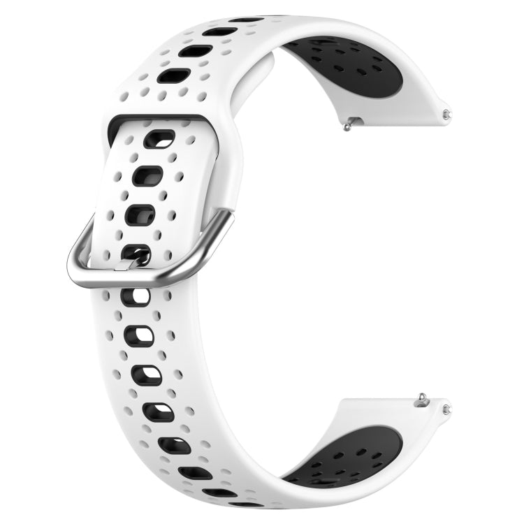 For Samsung Galaxy Watch 5 40mm 20mm Breathable Two-Color Silicone Watch Band(White+Black) - Watch Bands by PMC TechLife | Online Shopping South Africa | PMC TechLife