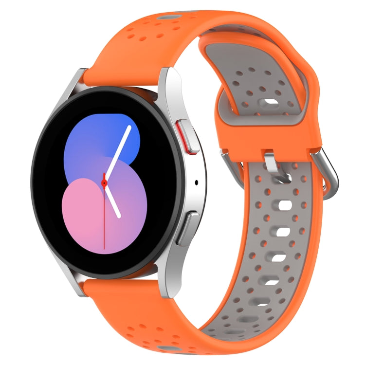 For Samsung Galaxy Watch 5 Pro 45mm 20mm Breathable Two-Color Silicone Watch Band(Orange+Grey) - Watch Bands by PMC TechLife | Online Shopping South Africa | PMC TechLife