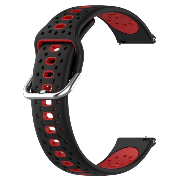 For Samsung Galaxy Watch 5 Pro 45mm 20mm Breathable Two-Color Silicone Watch Band(Black+Red)
