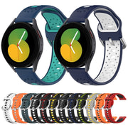 For Samsung Galaxy Watch 5 44mm 20mm Breathable Two-Color Silicone Watch Band(Orange+Black)