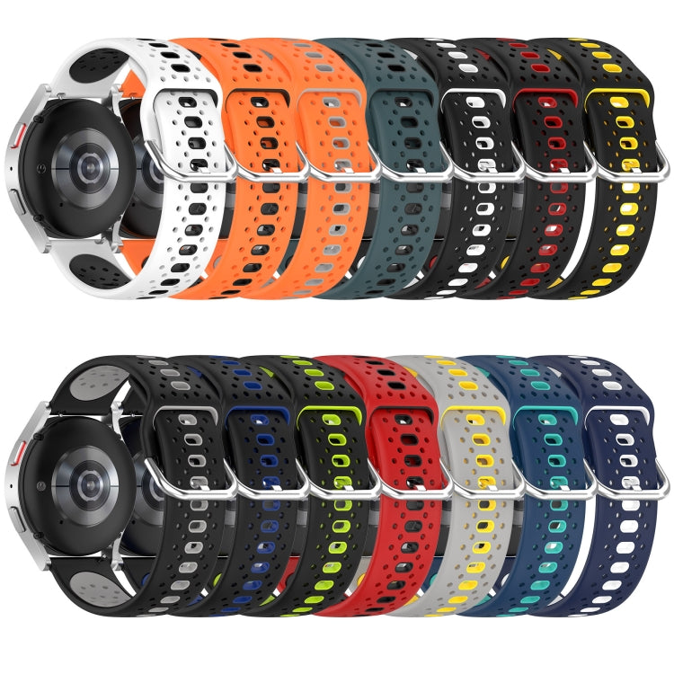 For Samsung  Galaxy Watch 4 Classic 46mm 20mm Breathable Two-Color Silicone Watch Band(Orange+Grey) -  by PMC TechLife | Online Shopping South Africa | PMC TechLife