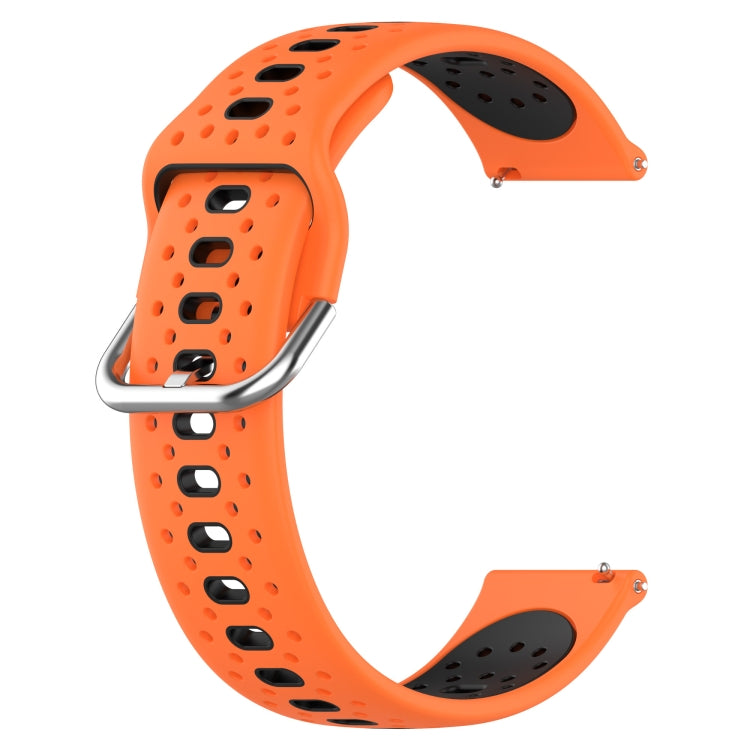 For Amazfit GTR Mini 20mm Breathable Two-Color Silicone Watch Band(Orange+Black)