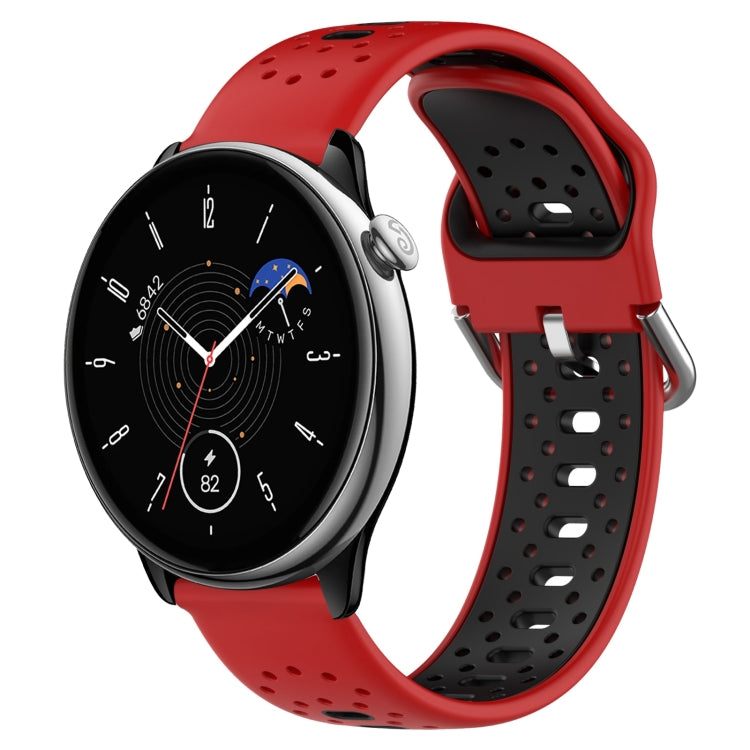 For Amazfit GTR Mini 20mm Breathable Two-Color Silicone Watch Band(Red+Black) - Watch Bands by PMC TechLife | Online Shopping South Africa | PMC TechLife