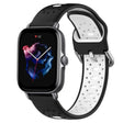 For Amazfit GTS 3 20mm Breathable Two-Color Silicone Watch Band(Black+White) - Watch Bands by PMC TechLife | Online Shopping South Africa | PMC TechLife