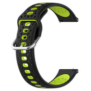 For Amazfit GTS 2E 20mm Breathable Two-Color Silicone Watch Band(Black+Lime Green)