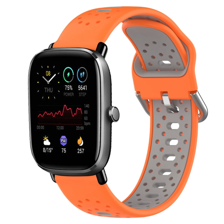 For Amazfit GTS 2 Mini 20mm Breathable Two-Color Silicone Watch Band(Orange+Grey) - Watch Bands by PMC TechLife | Online Shopping South Africa | PMC TechLife