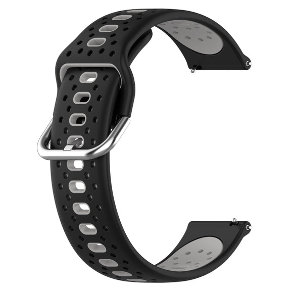 For Amazfit GTR 42mm 20mm Breathable Two-Color Silicone Watch Band(Black+Grey)