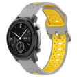For Amazfit GTR 42mm 20mm Breathable Two-Color Silicone Watch Band(Grey+Yellow) - Watch Bands by PMC TechLife | Online Shopping South Africa | PMC TechLife