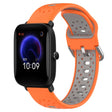 For Amazfit Pop 20mm Breathable Two-Color Silicone Watch Band(Orange+Grey) - Watch Bands by PMC TechLife | Online Shopping South Africa | PMC TechLife