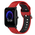 For Amazfit Pop 20mm Breathable Two-Color Silicone Watch Band(Red+Black) - Watch Bands by PMC TechLife | Online Shopping South Africa | PMC TechLife
