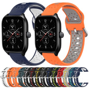 For Amazfit GTR Mini 20mm Breathable Two-Color Silicone Watch Band(Midnight Blue+White)