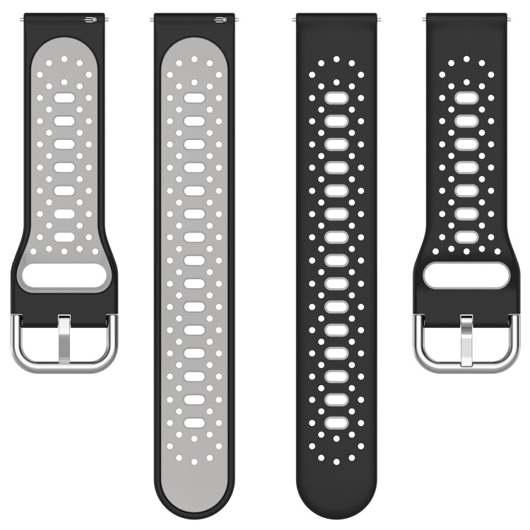 For Amazfit GTS 4 20mm Breathable Two-Color Silicone Watch Band(White+Black) - Watch Bands by PMC TechLife | Online Shopping South Africa | PMC TechLife