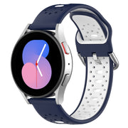 For Huawei Watch GT3 Pro 43mm 20mm Breathable Two-Color Silicone Watch Band(Midnight Blue+White)