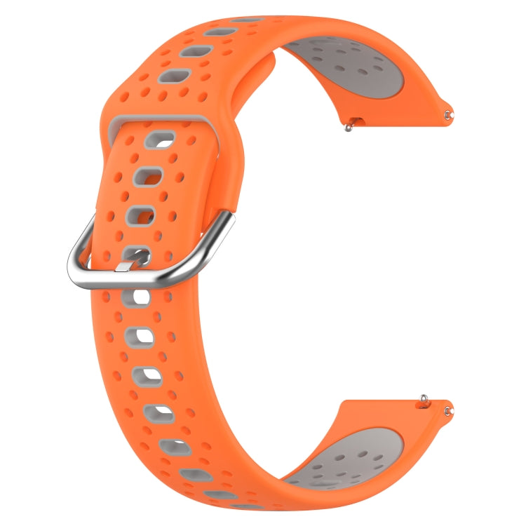For Huawei Watch GT2 42mm 20mm Breathable Two-Color Silicone Watch Band(Orange+Grey)