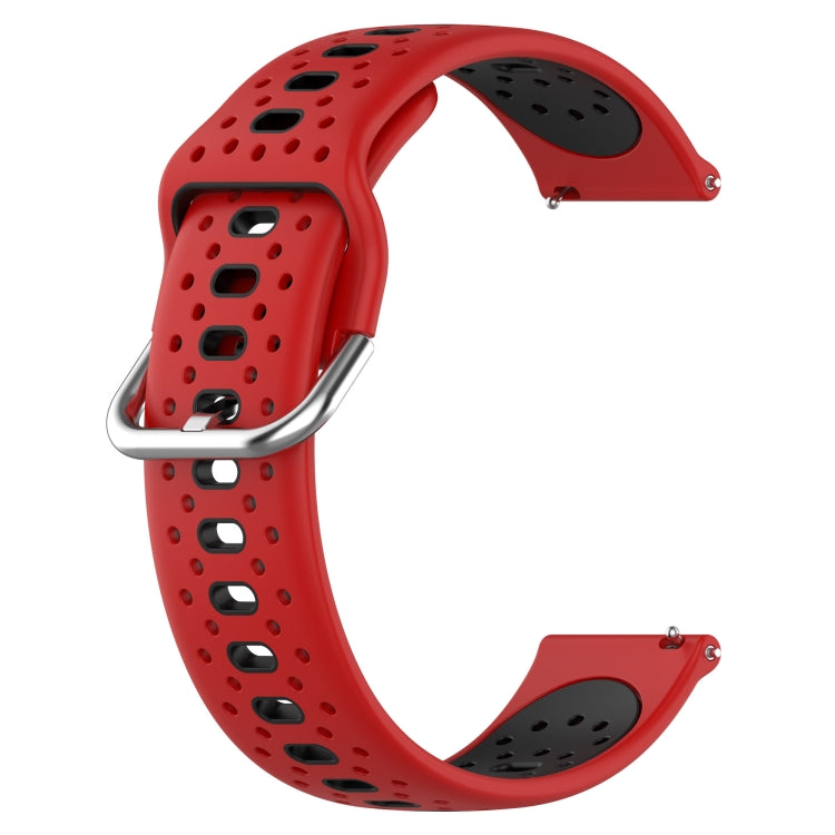 For Huawei Watch GT2 42mm 20mm Breathable Two-Color Silicone Watch Band(Red+Black) - Watch Bands by PMC TechLife | Online Shopping South Africa | PMC TechLife