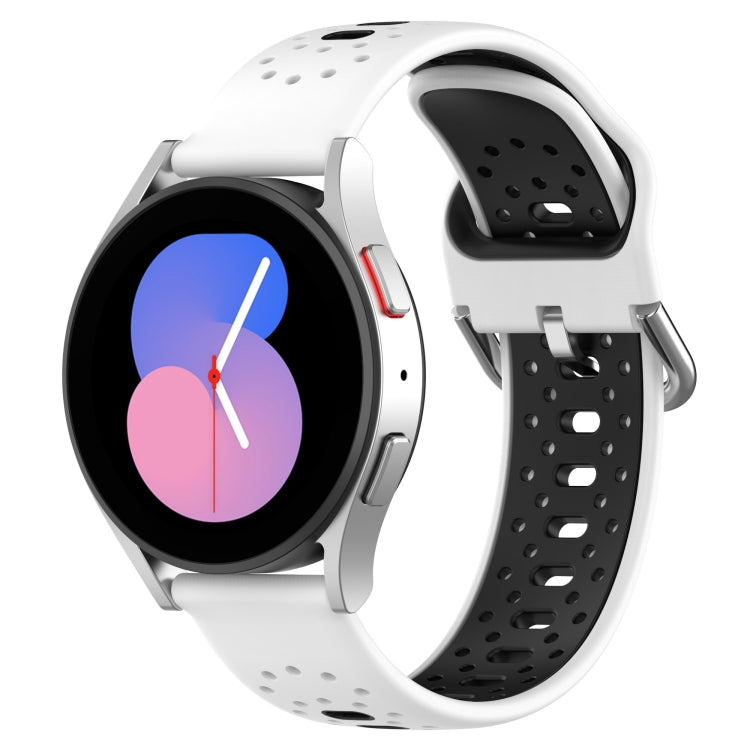 For Huawei Watch 2 20mm Breathable Two-Color Silicone Watch Band(White+Black) - Watch Bands by PMC TechLife | Online Shopping South Africa | PMC TechLife