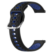 For Huawei Watch 2 20mm Breathable Two-Color Silicone Watch Band(Black+Blue)