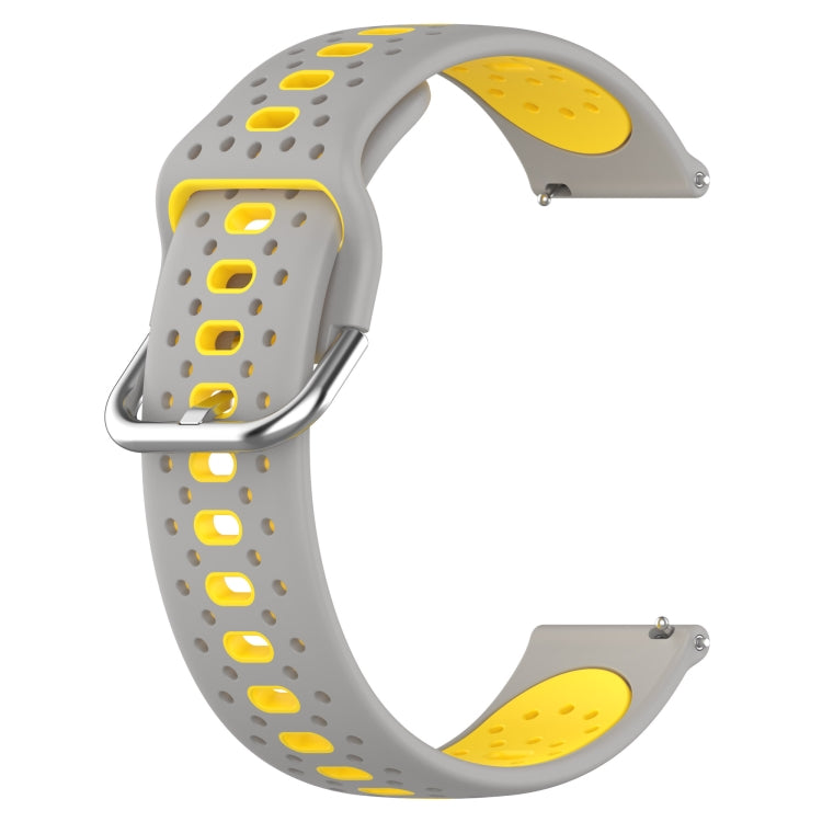 For Huawei Watch 2 20mm Breathable Two-Color Silicone Watch Band(Grey+Yellow) - Watch Bands by PMC TechLife | Online Shopping South Africa | PMC TechLife