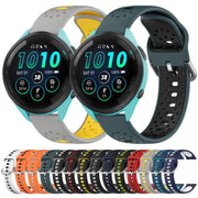 For Garmin Forerunner 265 22mm Breathable Two-Color Silicone Watch Band(Midnight Blue+White)