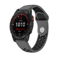 For Garmin Fenix 7 Solar 22mm Sports Breathable Silicone Watch Band(Grey+Black) - Watch Bands by PMC TechLife | Online Shopping South Africa | PMC TechLife