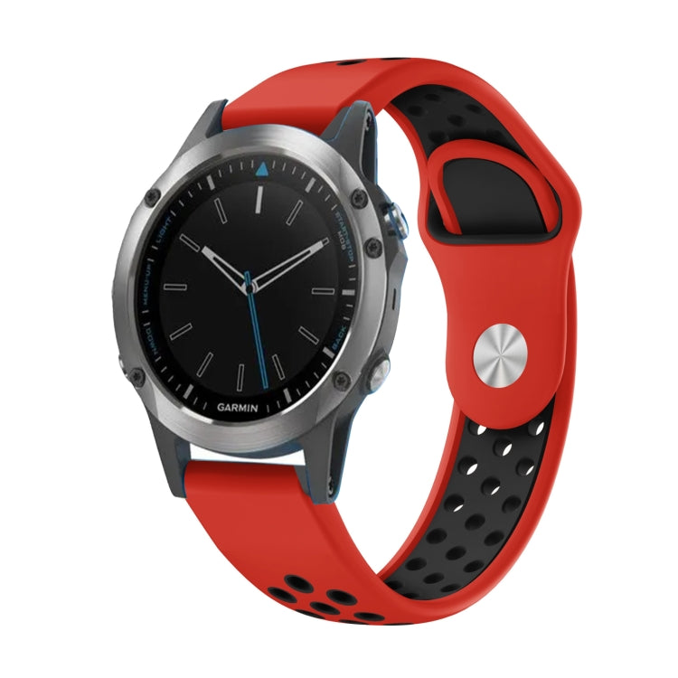 For Garmin Quatix 5 22mm Sports Breathable Silicone Watch Band(Red+Black) -  by PMC TechLife | Online Shopping South Africa | PMC TechLife
