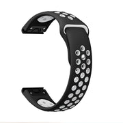 For Garmin Forerunner 955 22mm Sports Breathable Silicone Watch Band(Black+White)