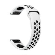 For Garmin Forerunner 945 22mm Sports Breathable Silicone Watch Band(White+Black)