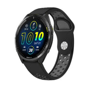 For Garmin Forerunner 965 22mm Sports Breathable Silicone Watch Band(Black+Grey)