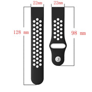 For Garmin Instinct 22mm Sports Breathable Silicone Watch Band(White+Black)