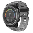 For Garmin Fenix 3 Sapphire 26mm Camouflage Printed Silicone Watch Band(Grey+Army Camouflage) -  by PMC TechLife | Online Shopping South Africa | PMC TechLife