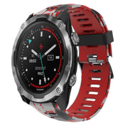 For Garmin Descent MK 2 26mm Camouflage Printed Silicone Watch Band(Red+Army Camouflage)