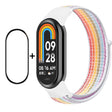 For Xiaomi Mi Band 8 ENKAY Hat-Prince 2 in 1 Set Full Coverage Screen Protector + Nylon Loop Watch Band(Rainbow+White) - Watch Bands by ENKAY | Online Shopping South Africa | PMC TechLife | Buy Now Pay Later Mobicred