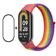 For Xiaomi Mi Band 8 ENKAY Hat-Prince 2 in 1 Set Full Coverage Screen Protector + Nylon Loop Watch Band(Rainbow+Purple) - free shipping - PMC TechLife - Order now!