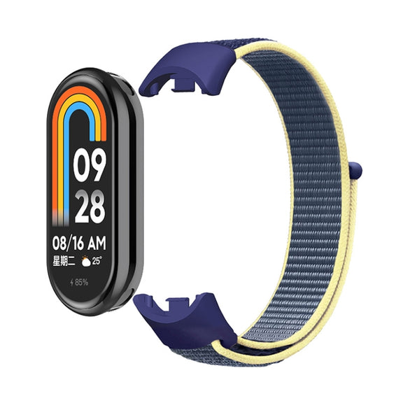 For Xiaomi Mi Band 8 ENKAY Hat-Prince 2 in 1 Set Full Coverage Screen Protector + Nylon Loop Watch Band(Rainbow+Purple)
