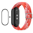 For Xiaomi Mi Band 8 ENKAY Hat-Prince 2 in 1 Set Full Coverage Screen Protector + Elastic Braided Nylon Watch Band(Colorful Red) - free shipping - PMC TechLife - Order now!