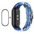 For Xiaomi Mi Band 8 ENKAY Hat-Prince 2 in 1 Set Full Coverage Screen Protector + Elastic Braided Nylon Watch Band(Colorful Blue) - free shipping - PMC TechLife - Order now!