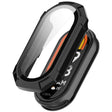 For Xiaomi Mi Band 8 ENKAY Hat-Prince Full Coverage PC Frame + Tempered Glass Film Watch Case(Black) - Watch Cases by ENKAY | Online Shopping South Africa | PMC TechLife | Buy Now Pay Later Mobicred