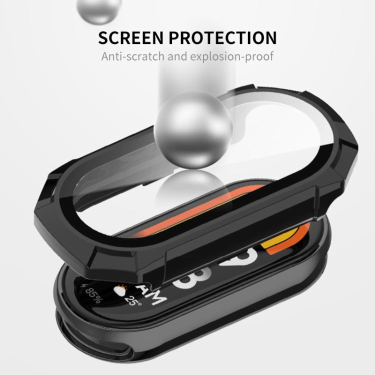 For Xiaomi Mi Band 8 ENKAY Hat-Prince Full Coverage PC Frame + Tempered Glass Film Watch Case(Blue)