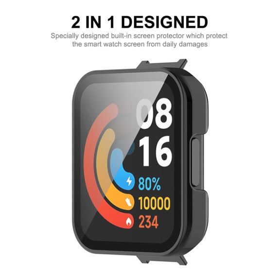 For Redmi Watch 3 ENKAY Hat-Prince Full Coverage PC Frame + Tempered Glass Film Watch Case(Blue)