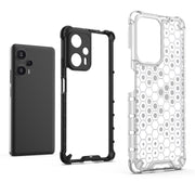 For Xiaomi Poco F5 Pro Shockproof Honeycomb Phone Case(White)