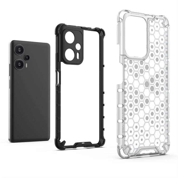 For Xiaomi Poco F5 Pro Shockproof Honeycomb Phone Case(White)
