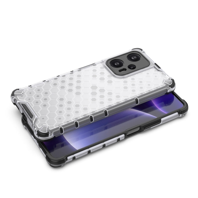 For Xiaomi Poco F5 Pro Shockproof Honeycomb Phone Case(White)