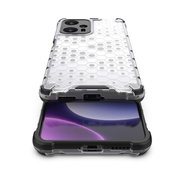 For Xiaomi Poco F5 Pro Shockproof Honeycomb Phone Case(White)