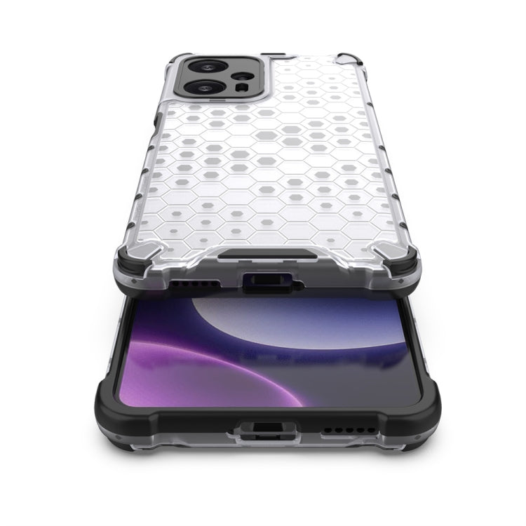For Xiaomi Poco F5 Pro Shockproof Honeycomb Phone Case(White)