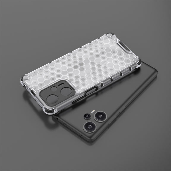 For Xiaomi Poco F5 Pro Shockproof Honeycomb Phone Case(White)